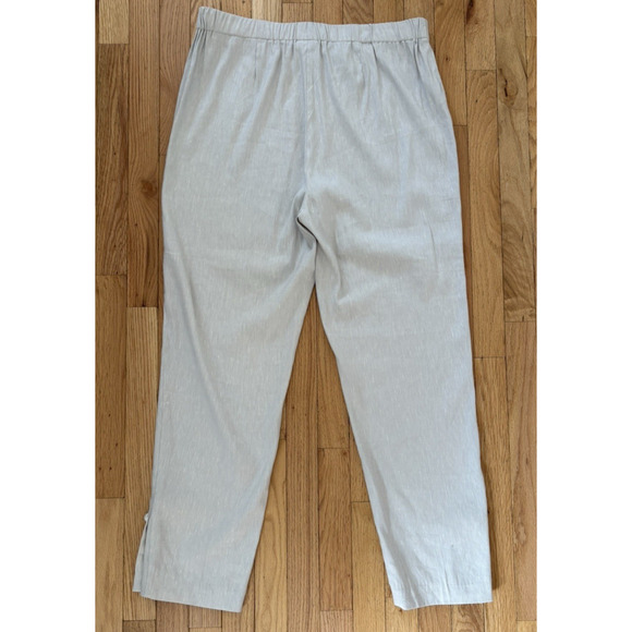J JILL Stretch Trouser Crop Pants Linen Viscose L Tall Gray Career Minimalist - Picture 4 of 11